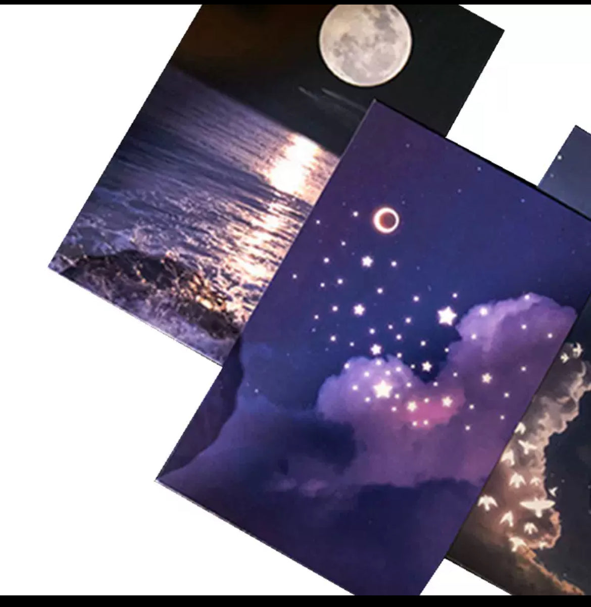 Cartolina dipinta a mano con cielo stellato