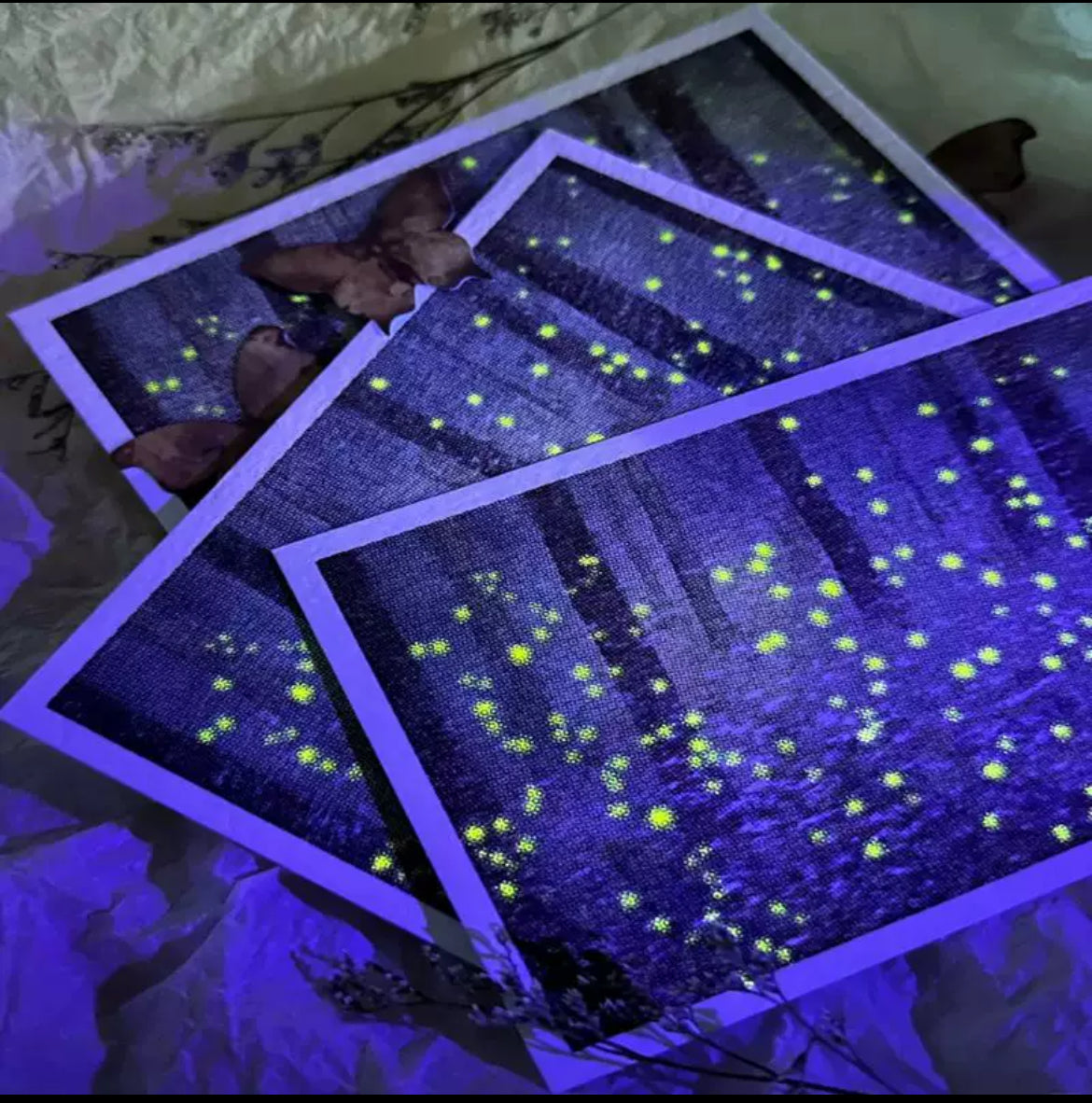 Cartolina dipinta a mano con cielo stellato